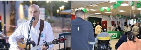 מסיבת חנוכה למטופלים (מימין) וערב שירי לוחמים