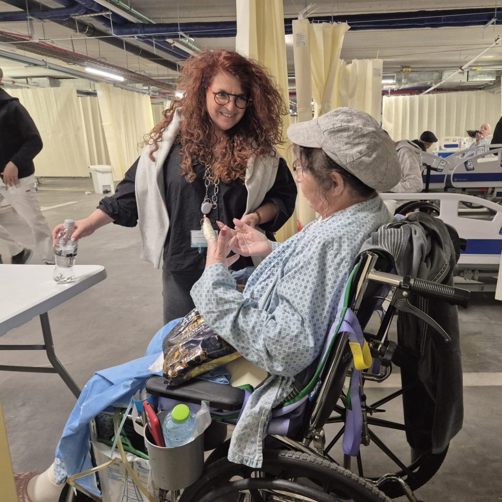 evacuated patients to a protected area at Sheba